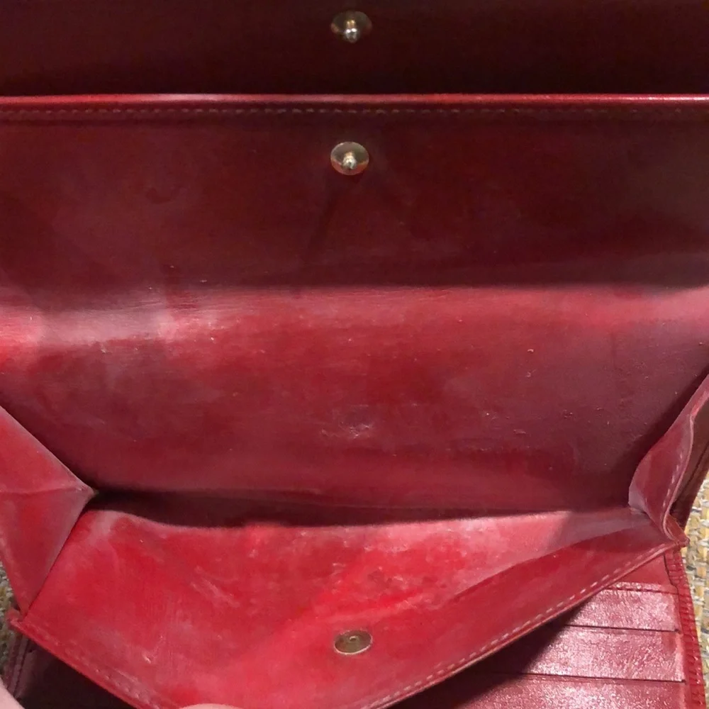 LOUIS VUITTON Sarah International Wallet RED EPI Leather Trifold Full Length